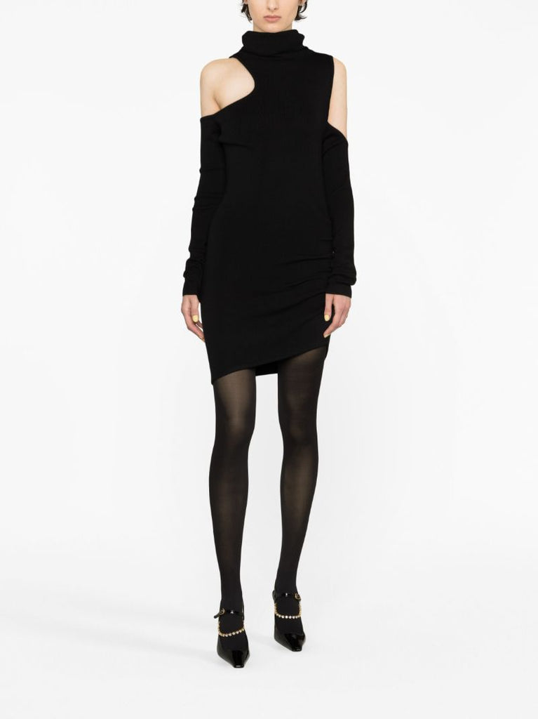 Black Piana Merino Wool Mini Dress