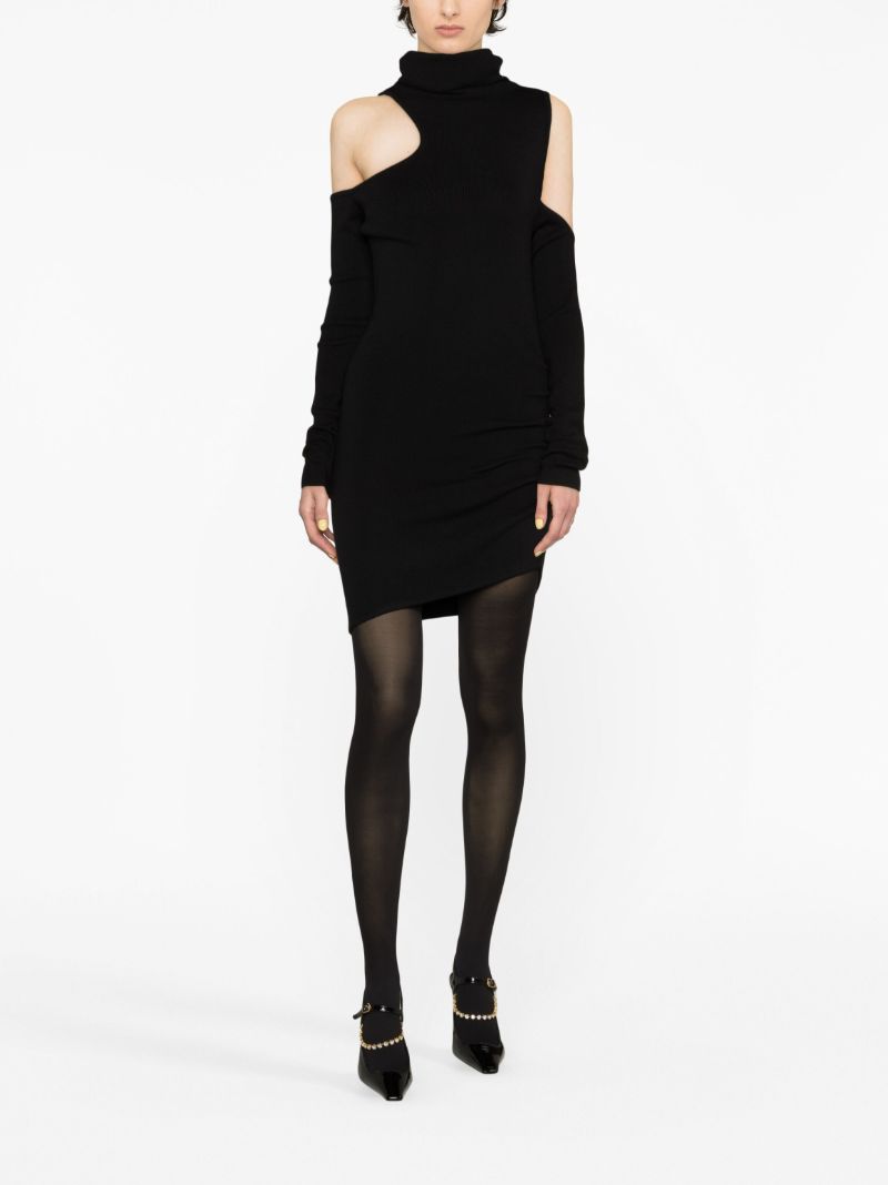 Black Piana Merino Wool Mini Dress