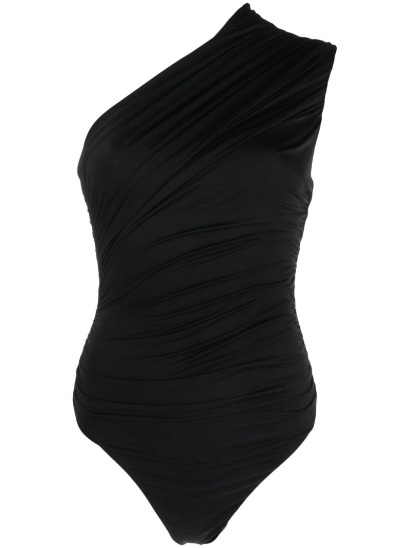 Black Tera One-shoulder Bodysuit