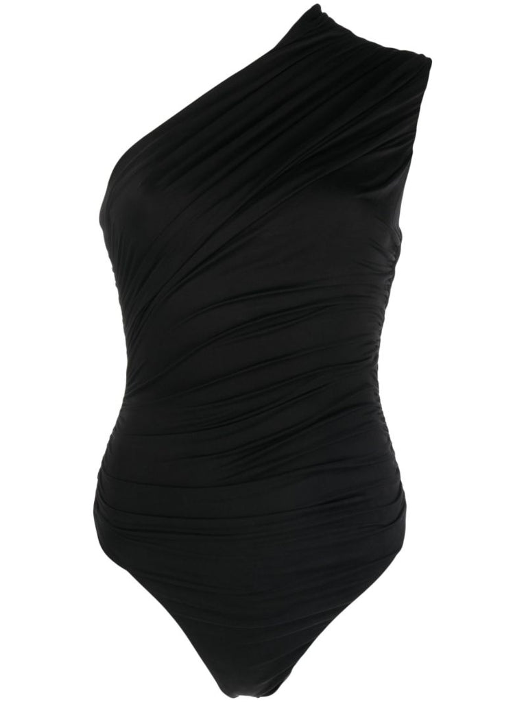 Black Tera One-shoulder Bodysuit