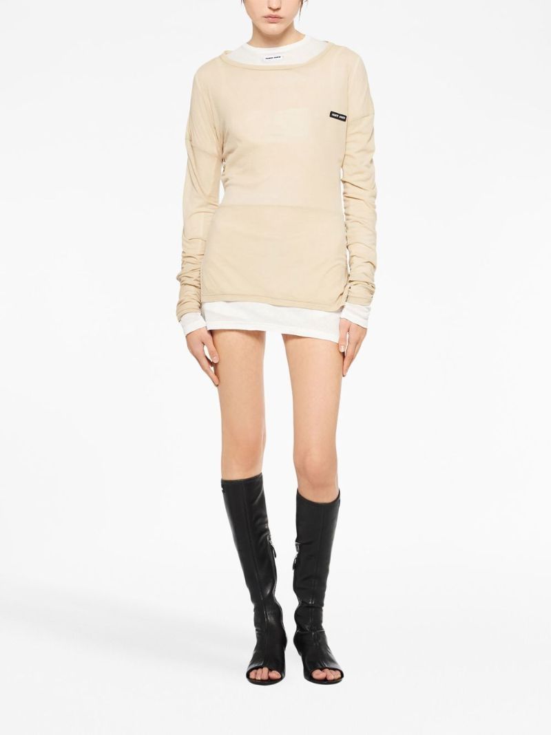 Neutral Logo Patch Cotton Jumper Dress