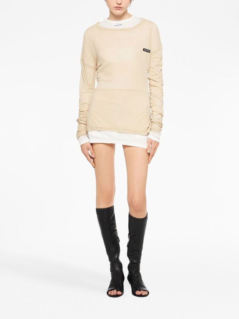 Neutral Logo Patch Cotton Jumper Dress
