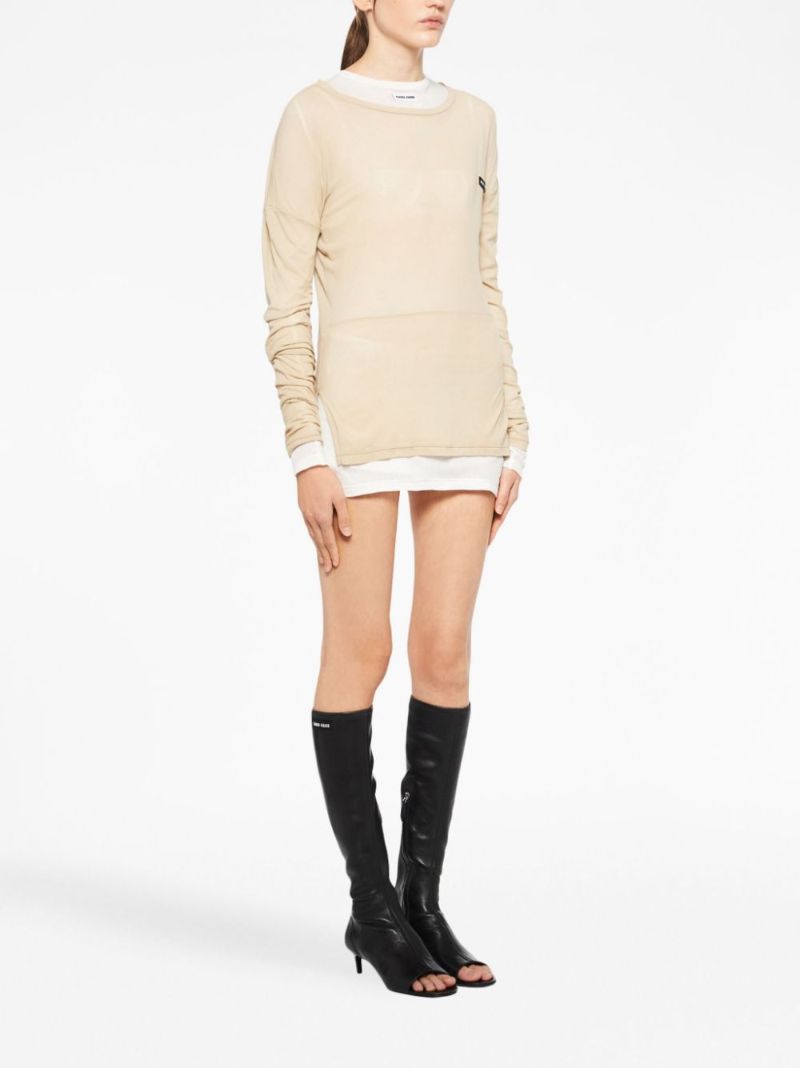 Neutral Logo Patch Cotton Jumper Dress
