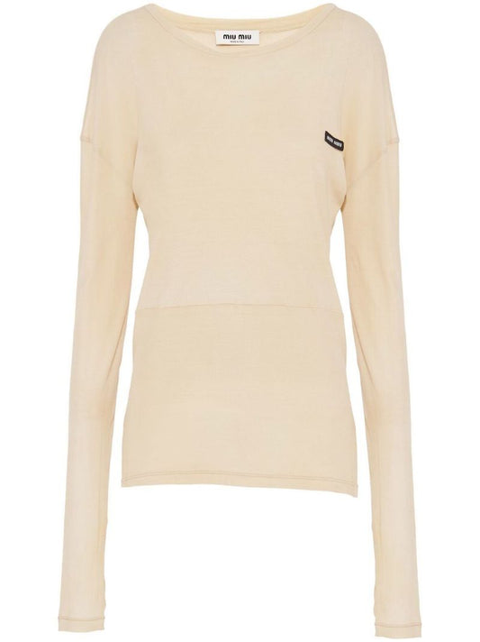 Neutral Logo Patch Cotton Jumper Dress