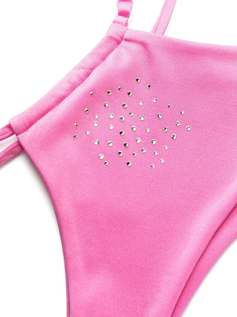 Pink Crystal Cut-out Bikini Bottoms