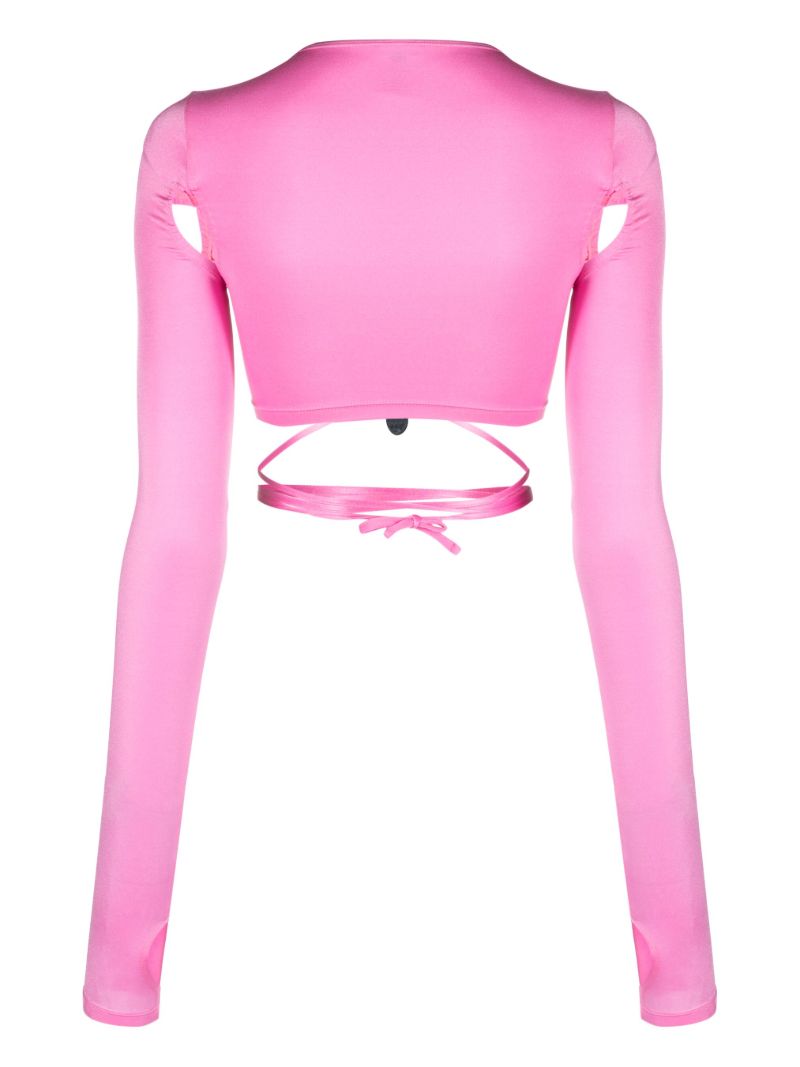 Pink Crystal Cut-out Rash Guard Top