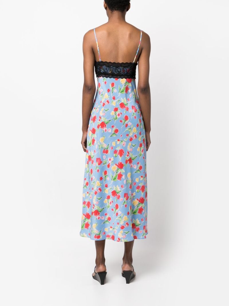 Blue Attiya Floral Print Midi Dress