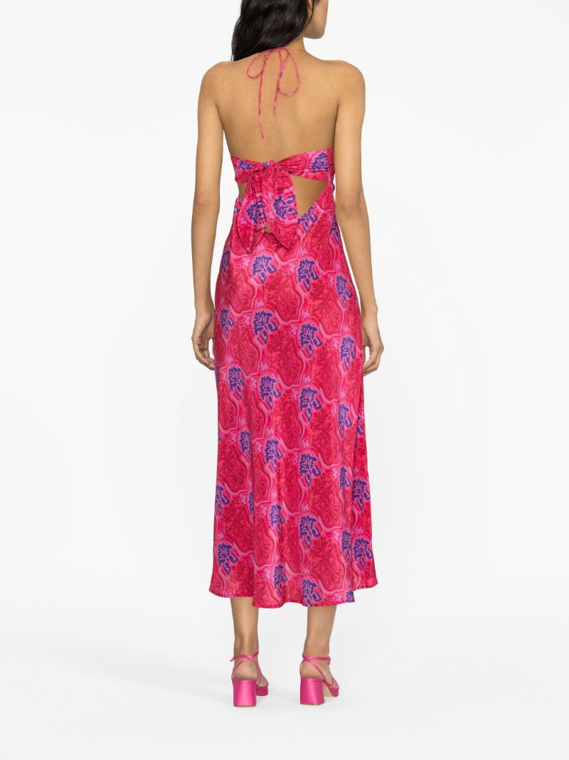 Pink Faro Printed Midi Dress
