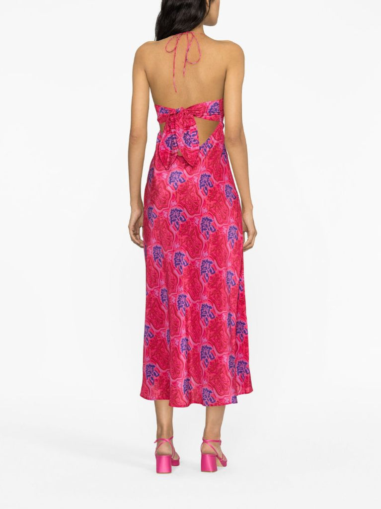 Pink Faro Printed Midi Dress