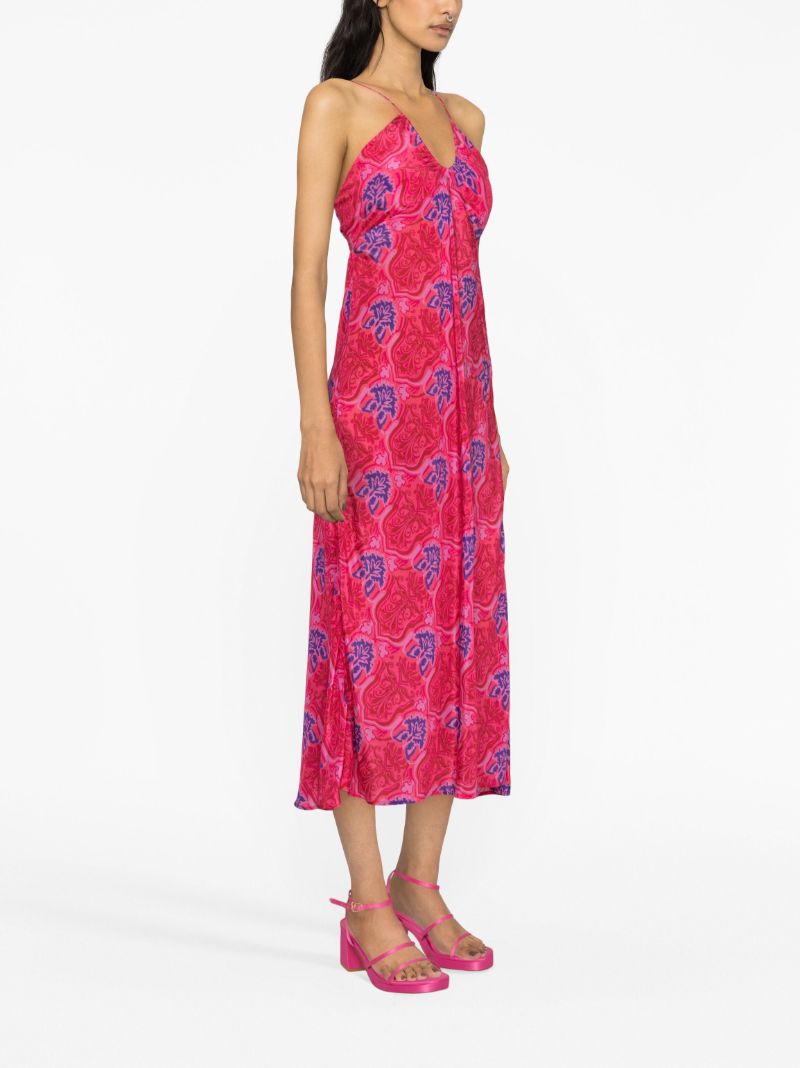 Pink Faro Printed Midi Dress