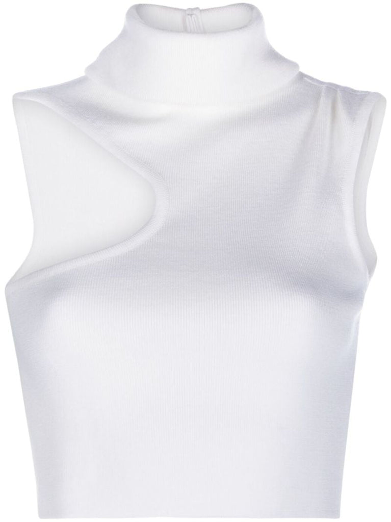 White Melita Merino Crop Top