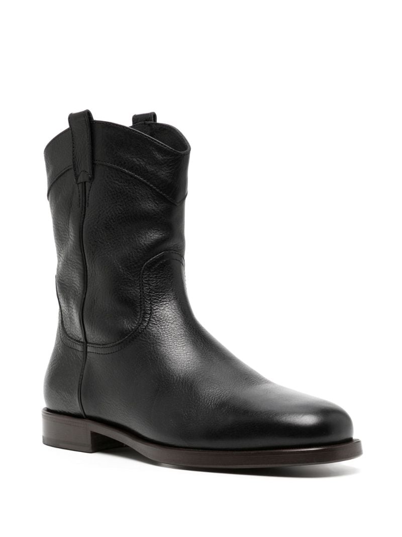 Black Leather Ankle Boots