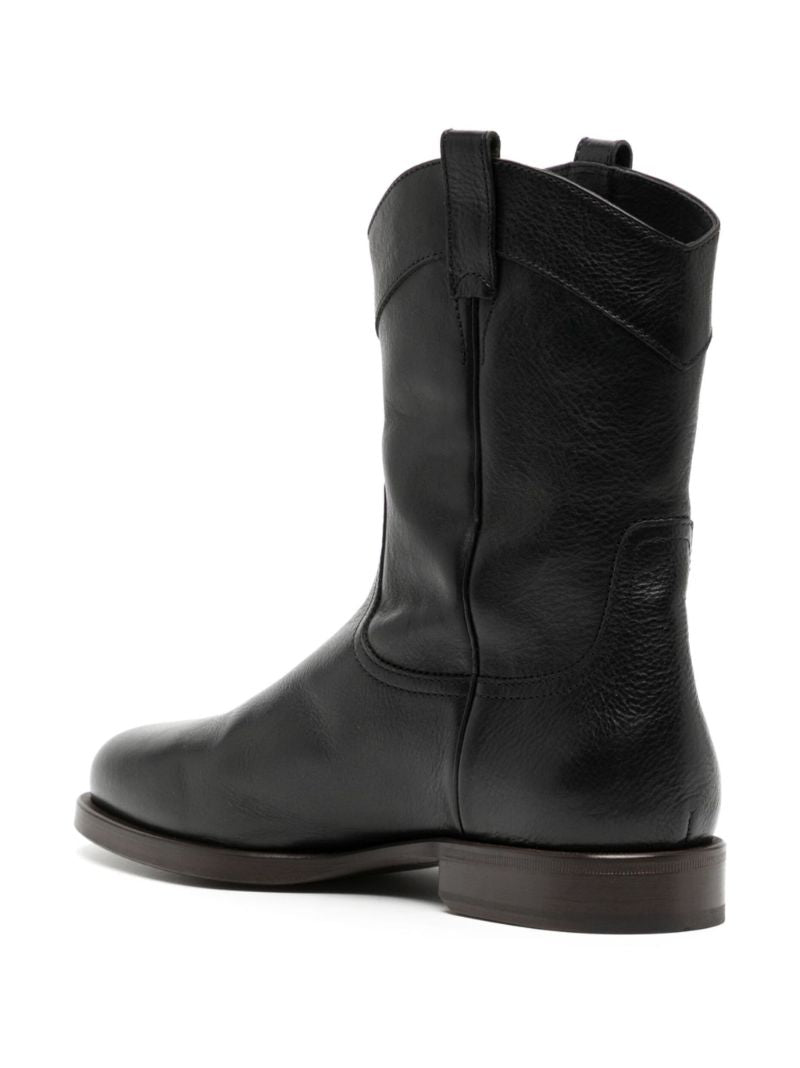 Black Leather Ankle Boots