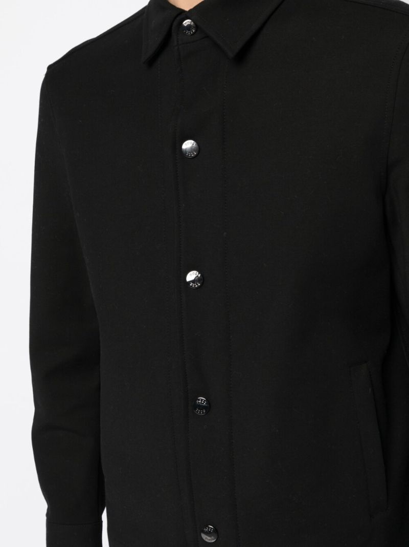 Black Cotton Shirt Jacket