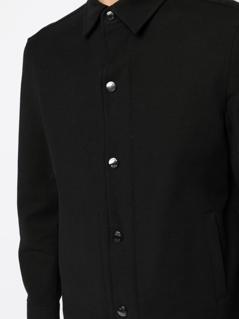 Black Cotton Shirt Jacket