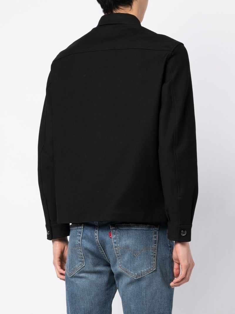 Black Cotton Shirt Jacket