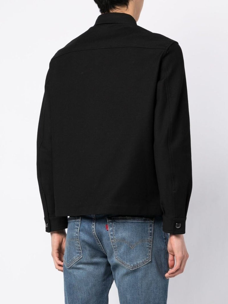 Black Cotton Shirt Jacket