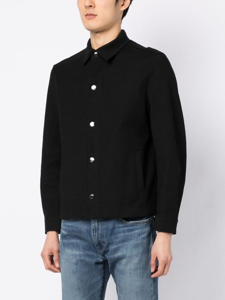 Black Cotton Shirt Jacket