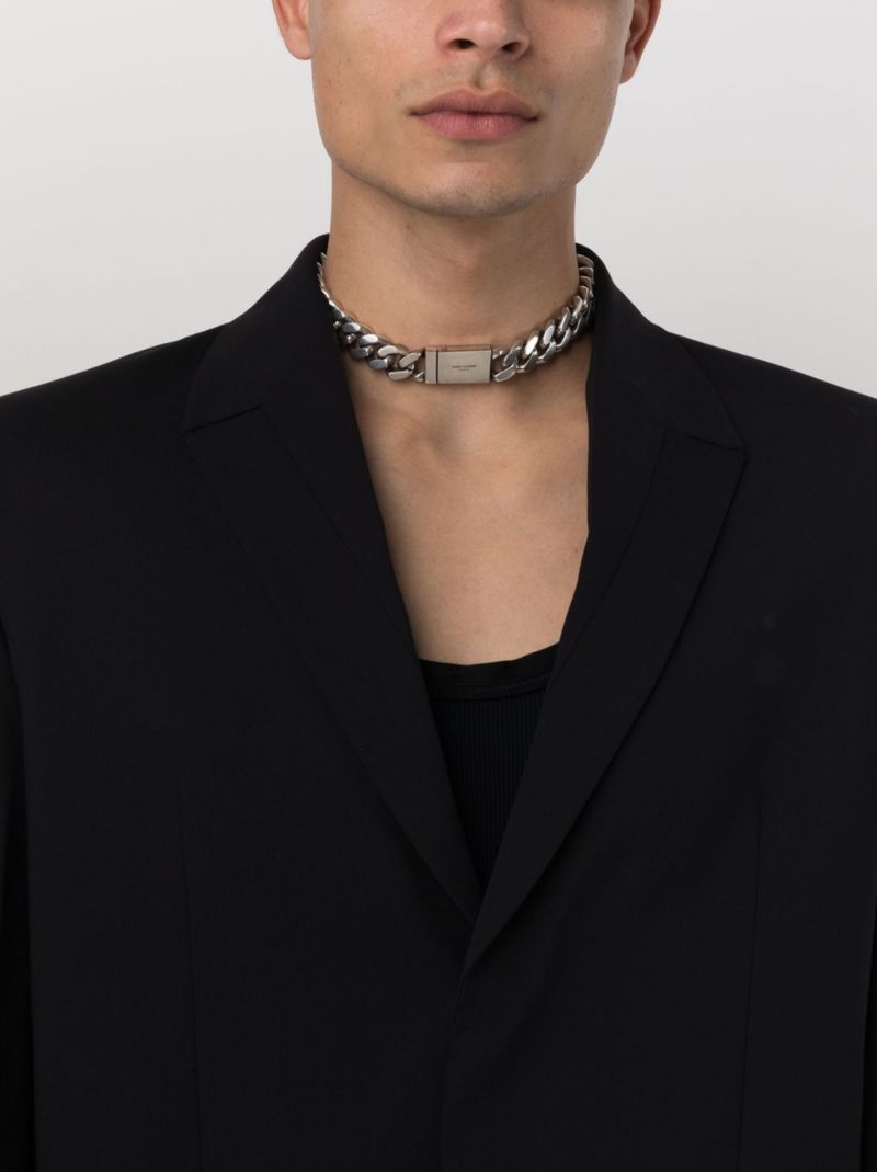 Silver-tone Curb Chain Necklace