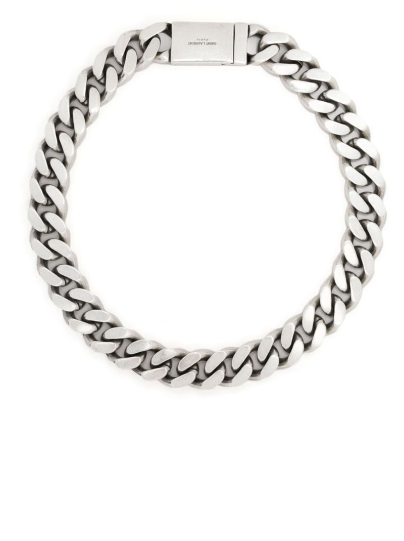 Silver-tone Curb Chain Necklace