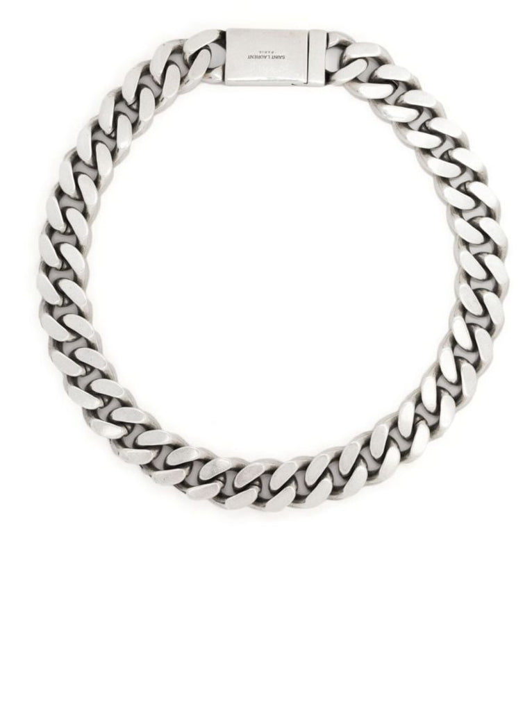 Silver-tone Curb Chain Necklace