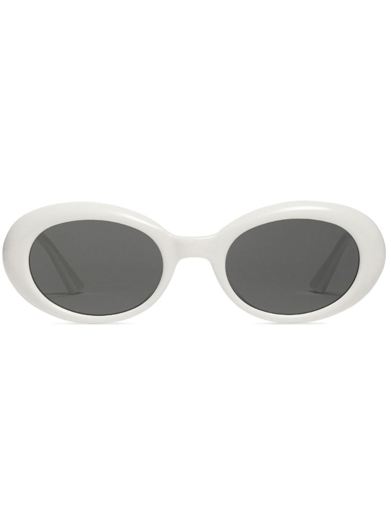 White La Mode Oval Sunglasses
