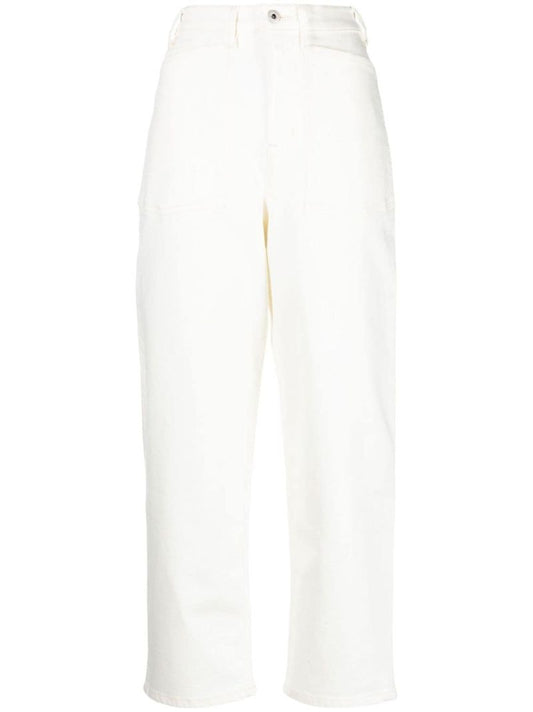 White High Rise Cropped Jeans