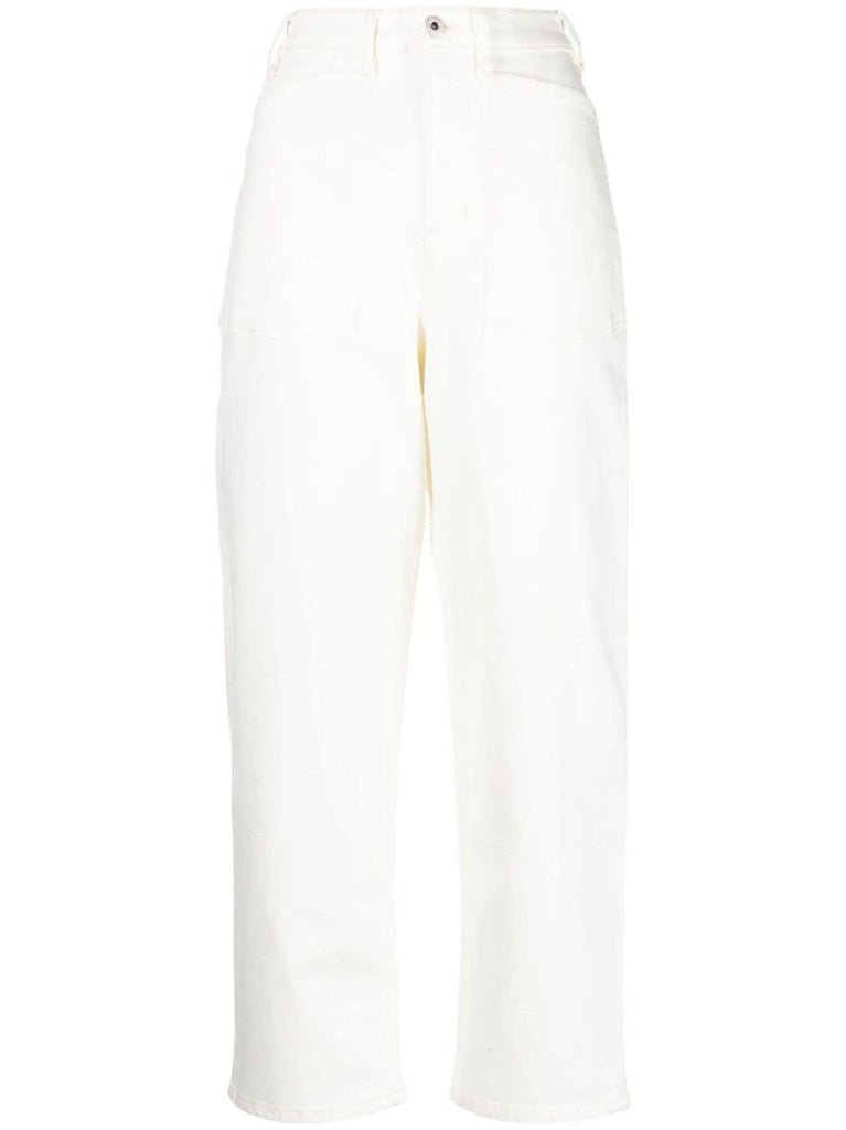 White High Rise Cropped Jeans