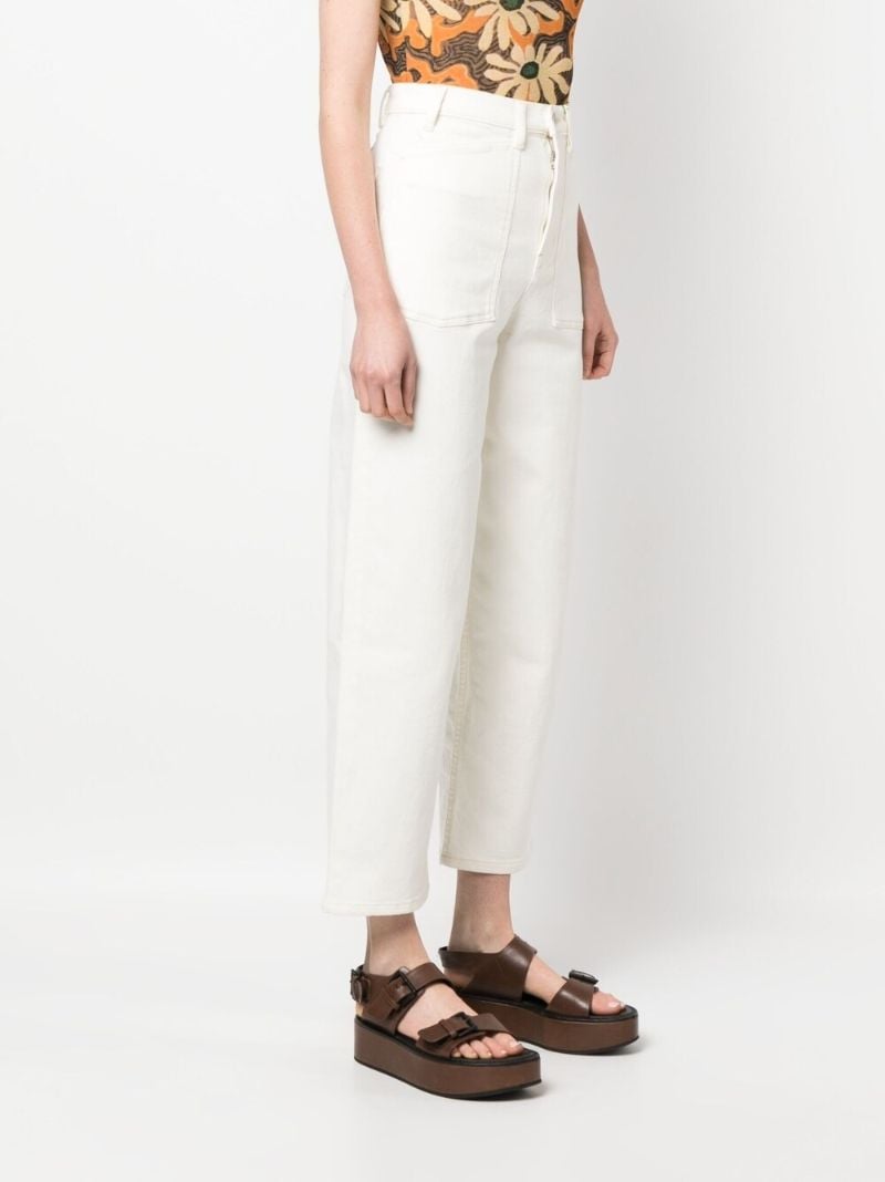 White High Rise Cropped Jeans