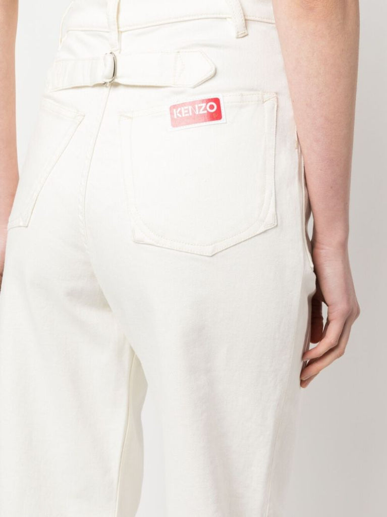 White High Rise Cropped Jeans