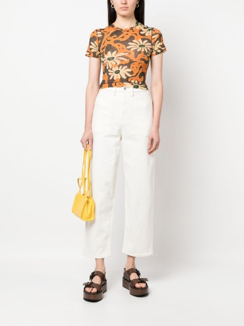 White High Rise Cropped Jeans