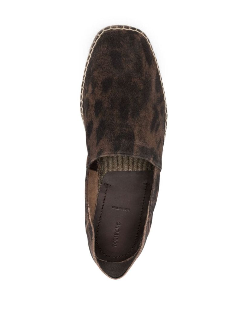 Brown Cheetah Print Suede Espadrilles