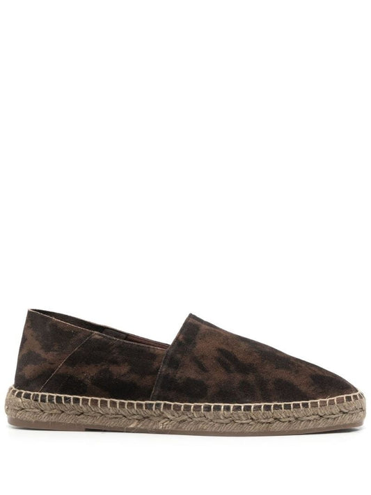 Brown Cheetah Print Suede Espadrilles