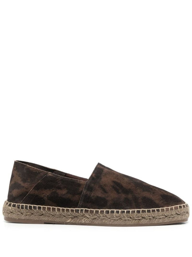 Brown Cheetah Print Suede Espadrilles