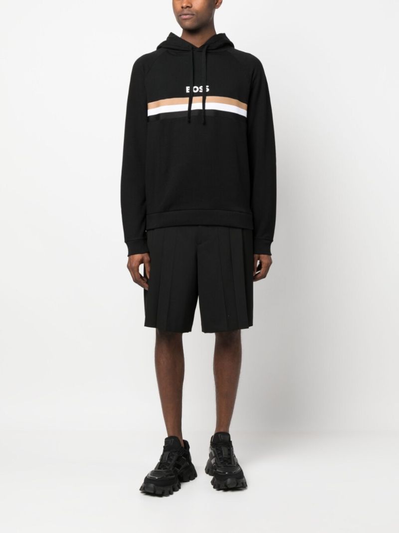 Black Logo Print Hoodie