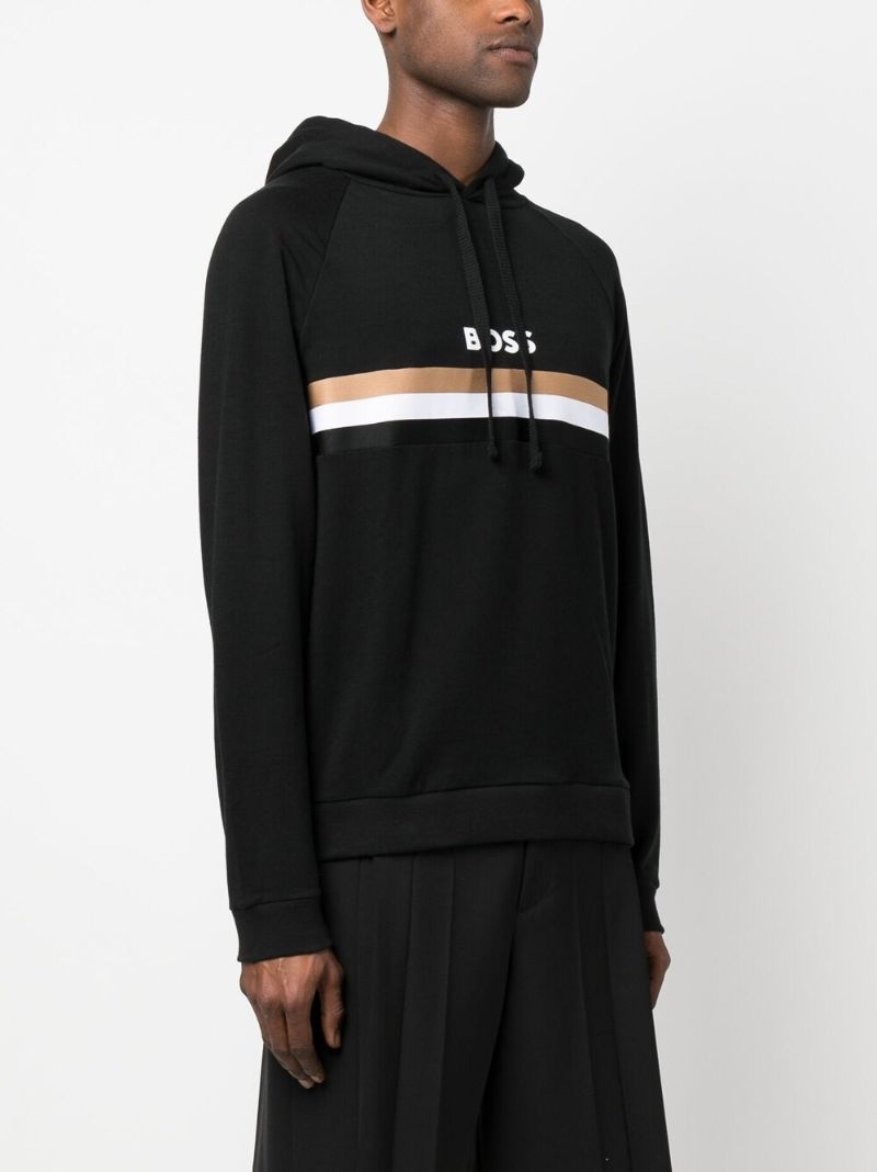 Black Logo Print Hoodie