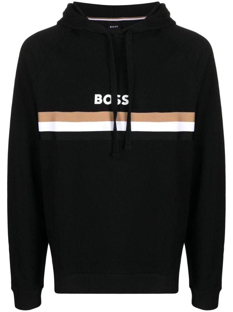 Black Logo Print Hoodie