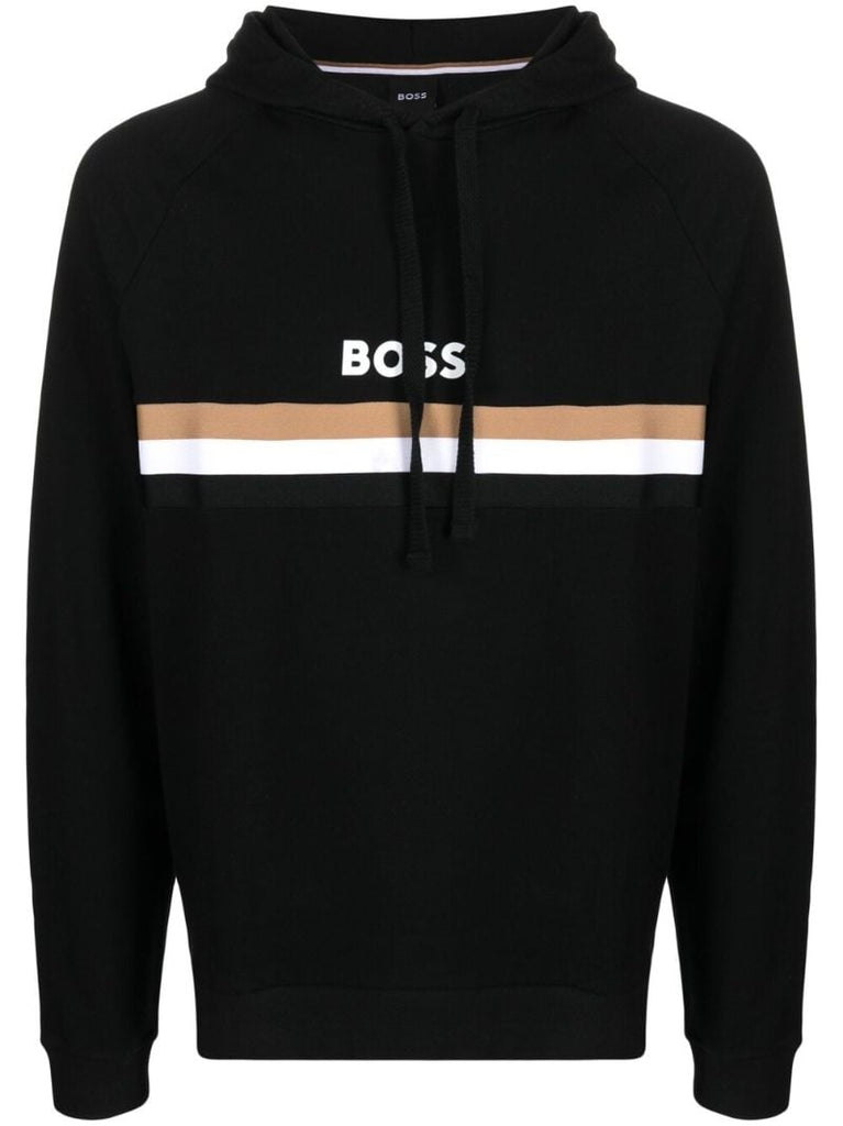 Black Logo Print Hoodie