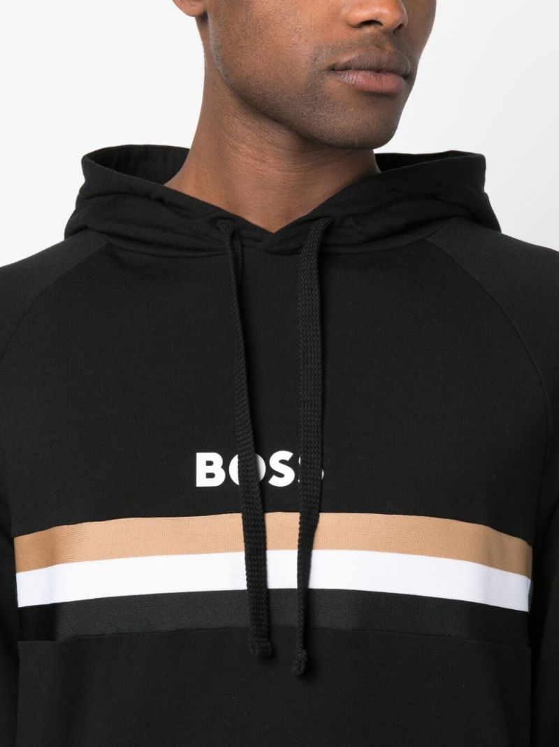Black Logo Print Hoodie