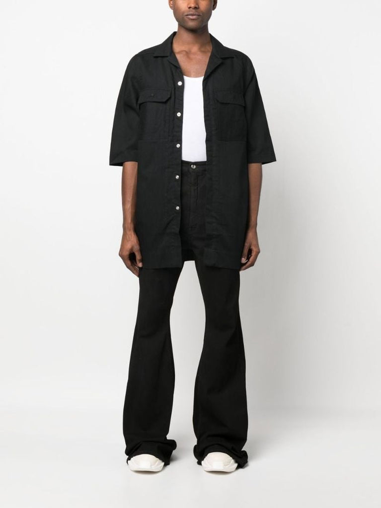 Black Short Sleeved Cotton Shirt