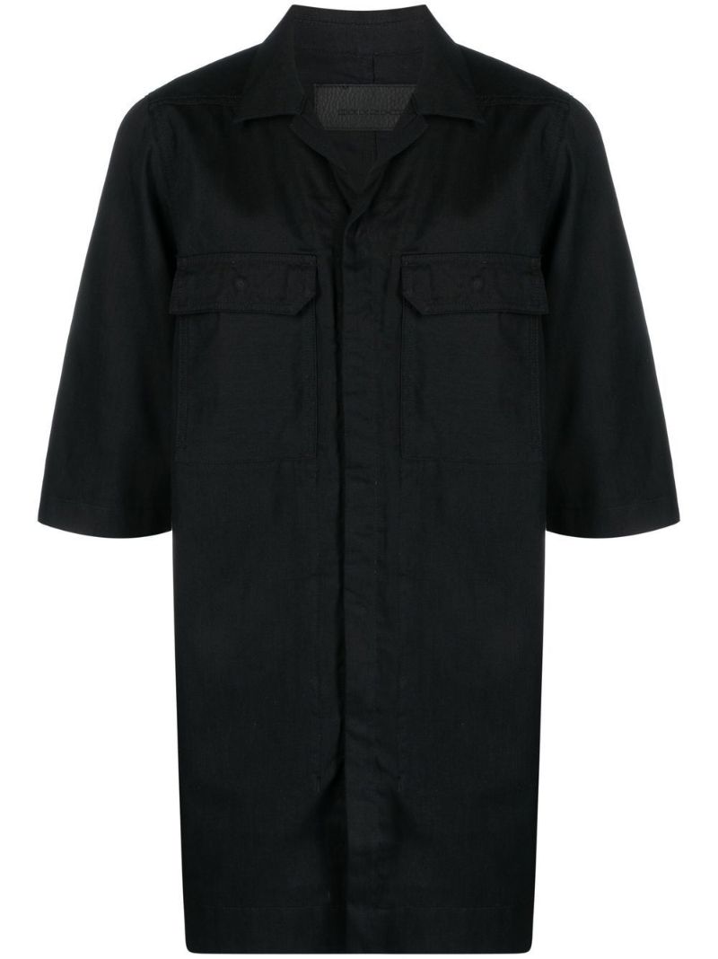 Black Short Sleeved Cotton Shirt