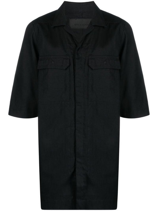 Black Short Sleeved Cotton Shirt