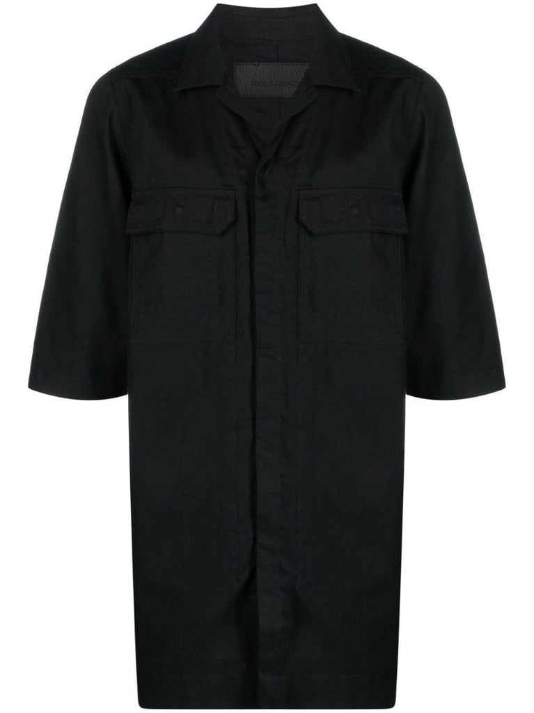Black Short Sleeved Cotton Shirt