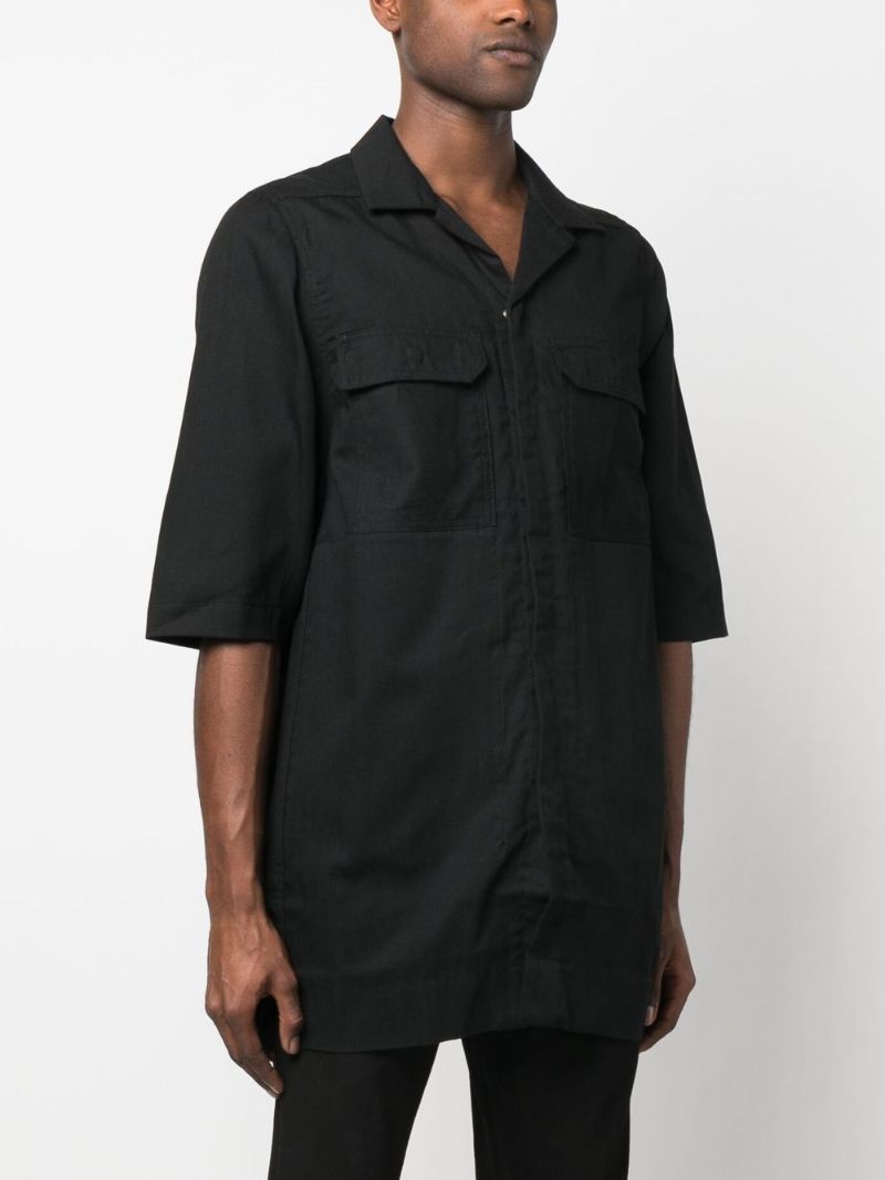Black Short Sleeved Cotton Shirt