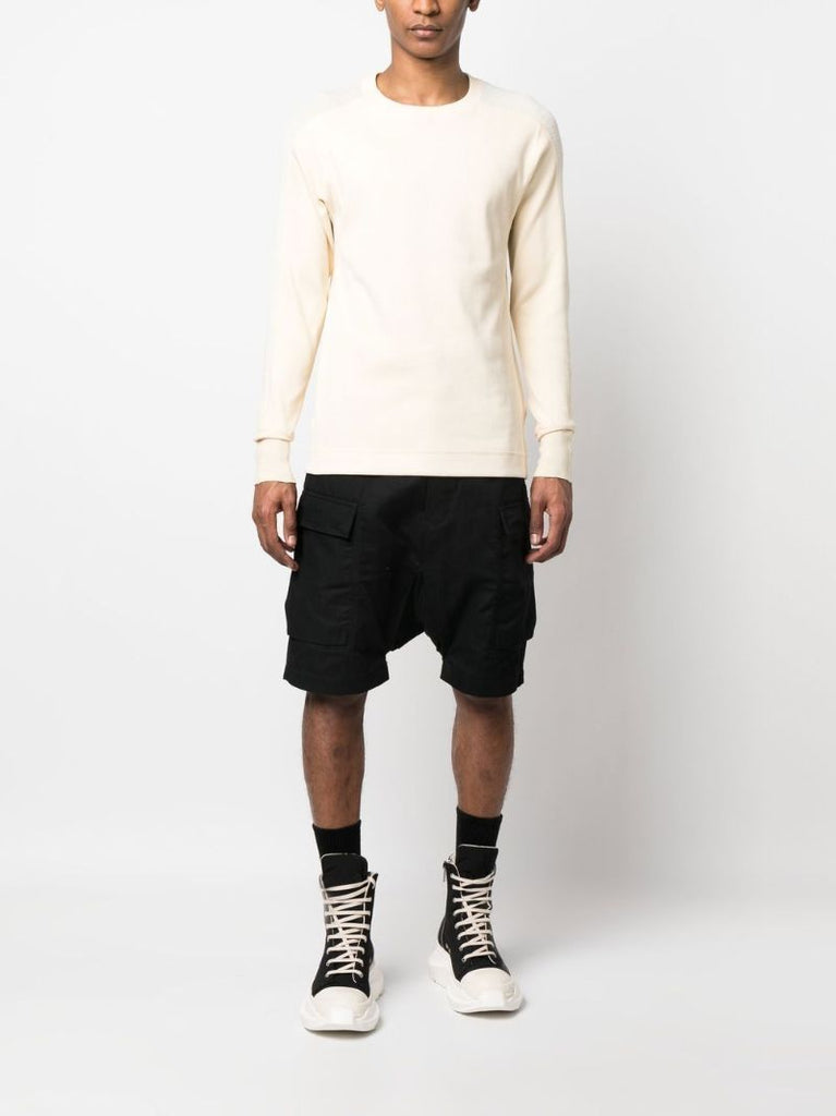 Black Strobe Denim Cargo Shorts