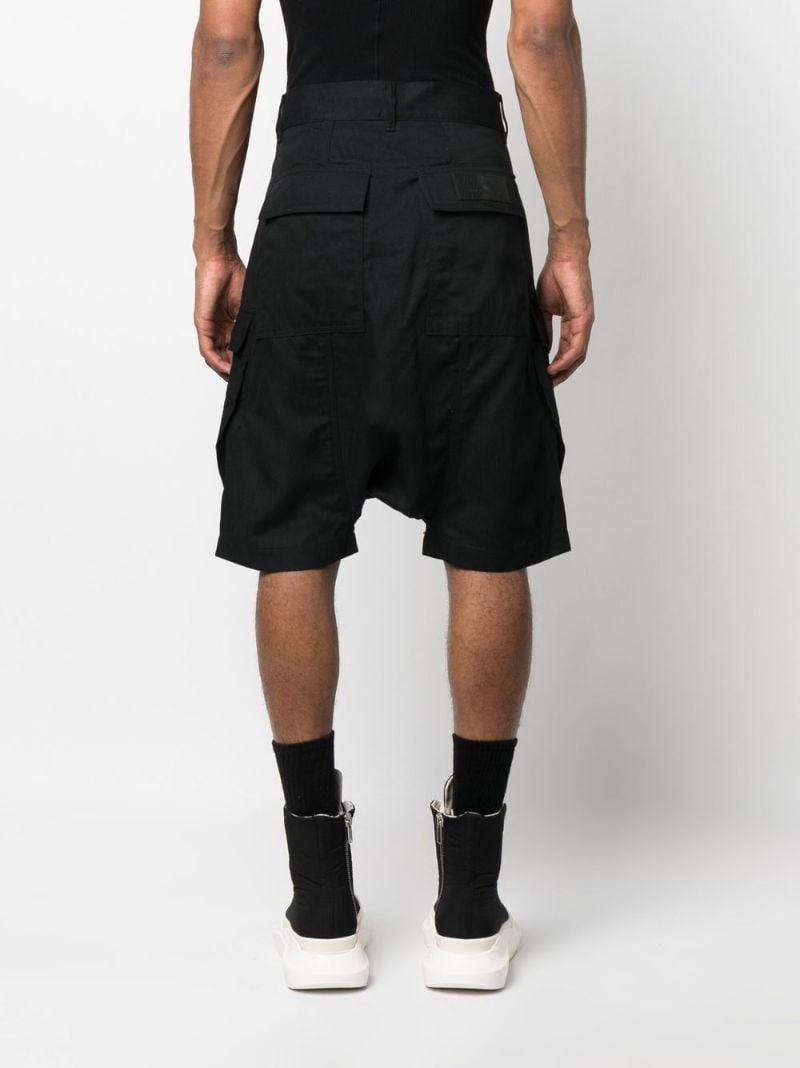 Black Strobe Denim Cargo Shorts