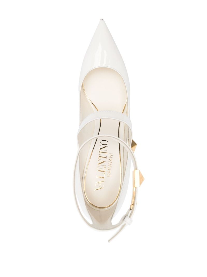 White Belle 100 Leather Rockstud Pumps