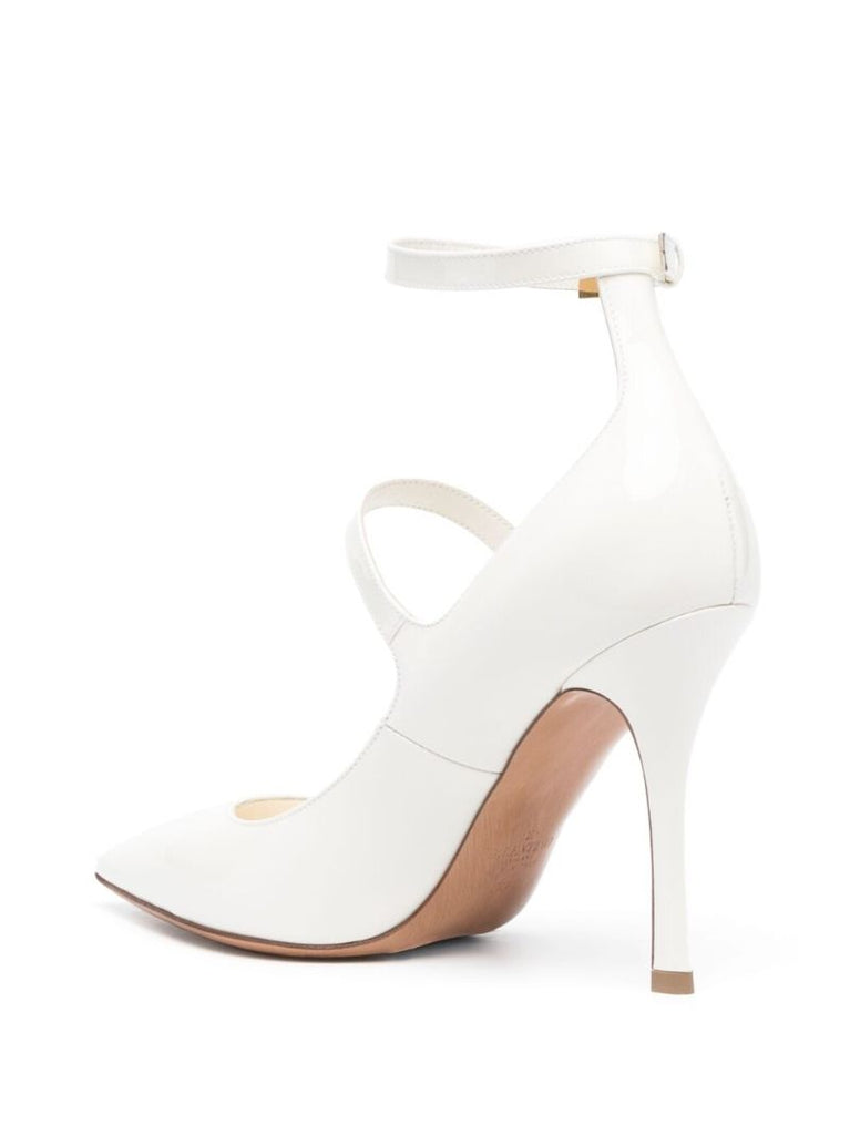White Belle 100 Leather Rockstud Pumps