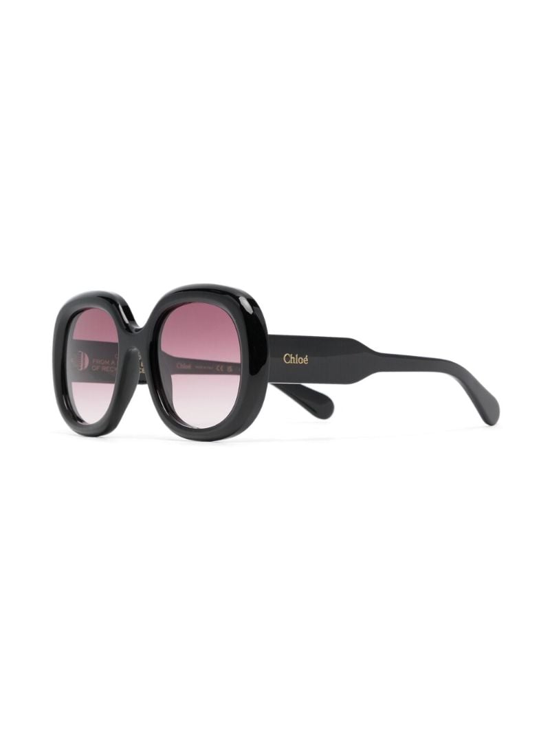 Black Oversized Frame Gradient Sunglasses