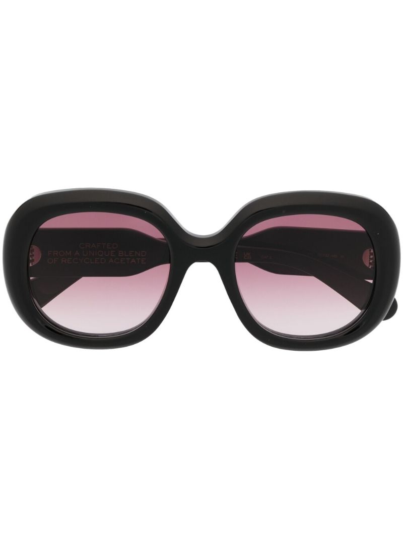Black Oversized Frame Gradient Sunglasses